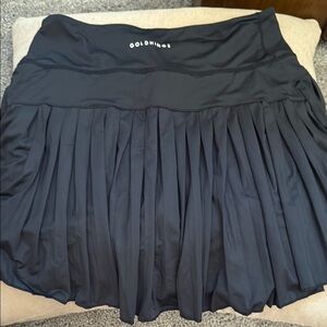 Goldhinge Black Pleated Mini Skirt